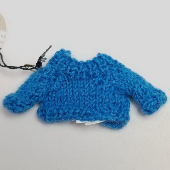 Vintage Tiny Blue Knit Sweater Cardigan Cottage Collectables for Bear or Doll - Picture 3 of 6